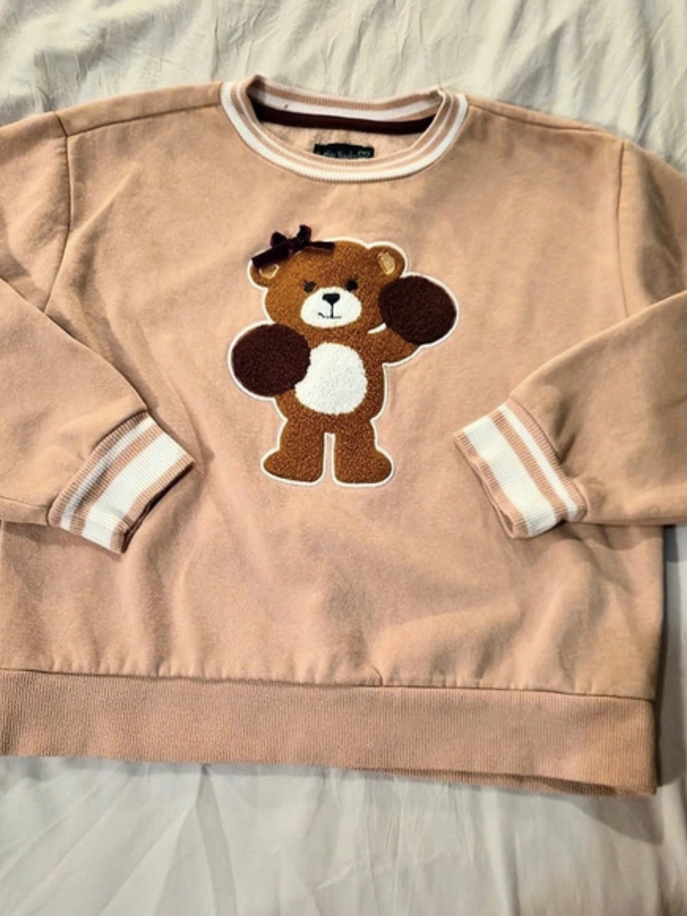 Cynthia Rowley Teddy Bear Color Block Sweatshirt Size Medium